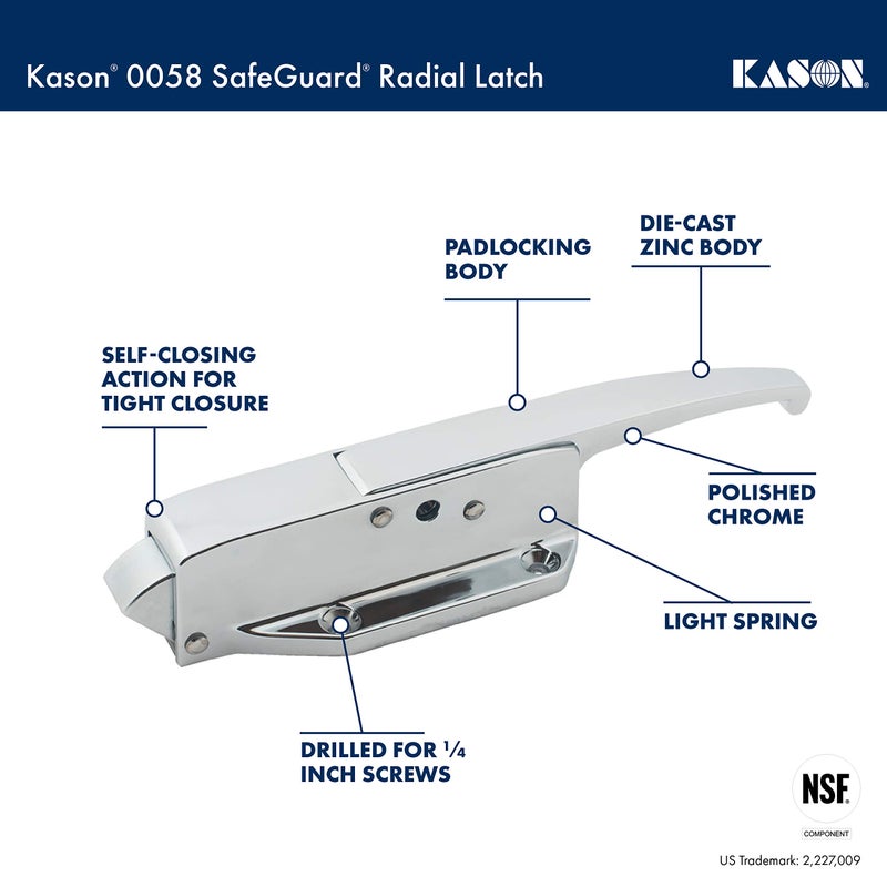 Kason 0058 Safeguard Radial Latch, Light Spring, 10058L05021 - Image 2
